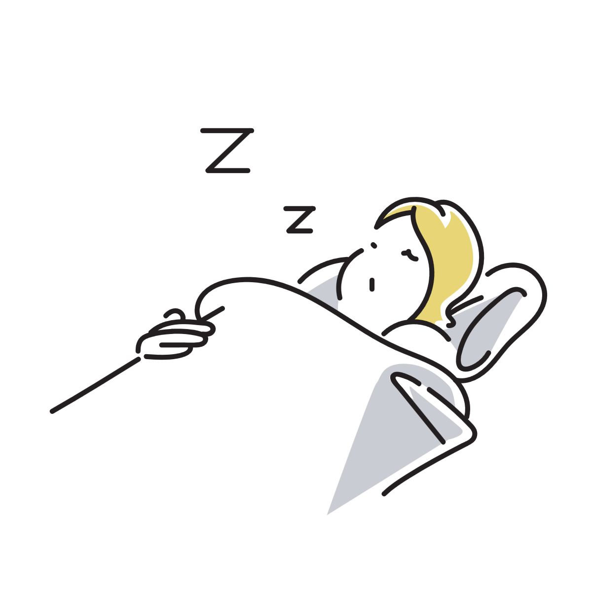 眠っている女性のイラスト