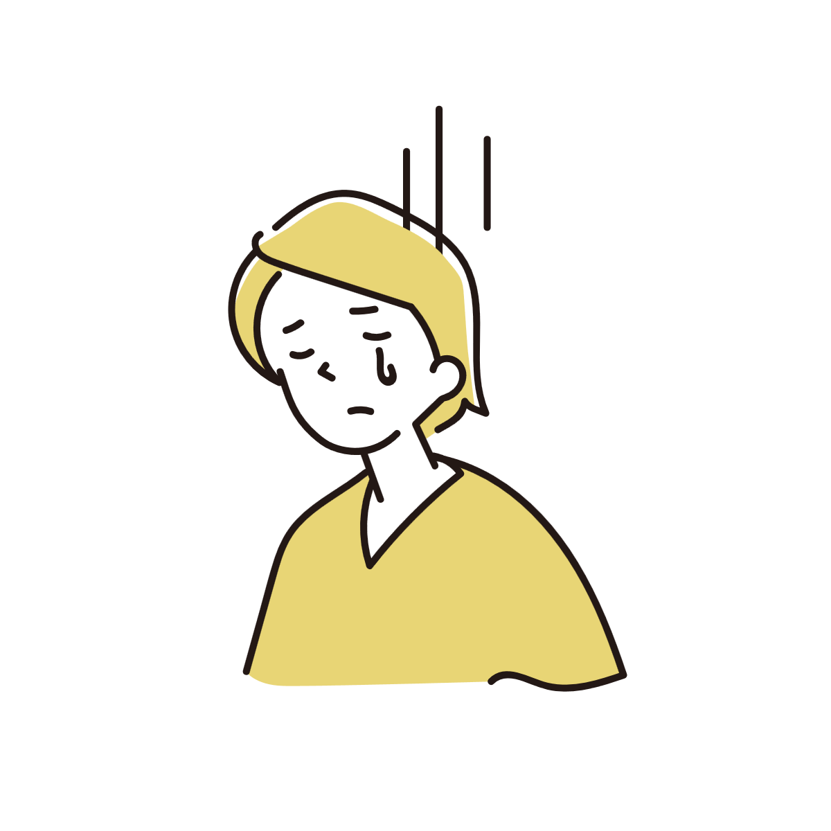 涙を流す目のイラスト