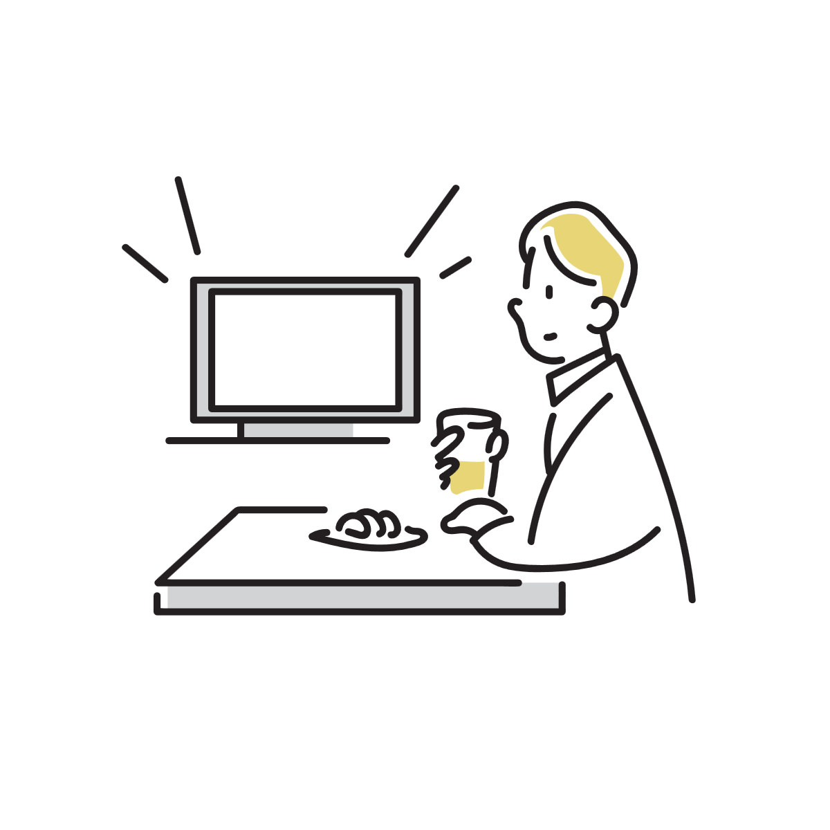 家で酒を飲む人のイラスト