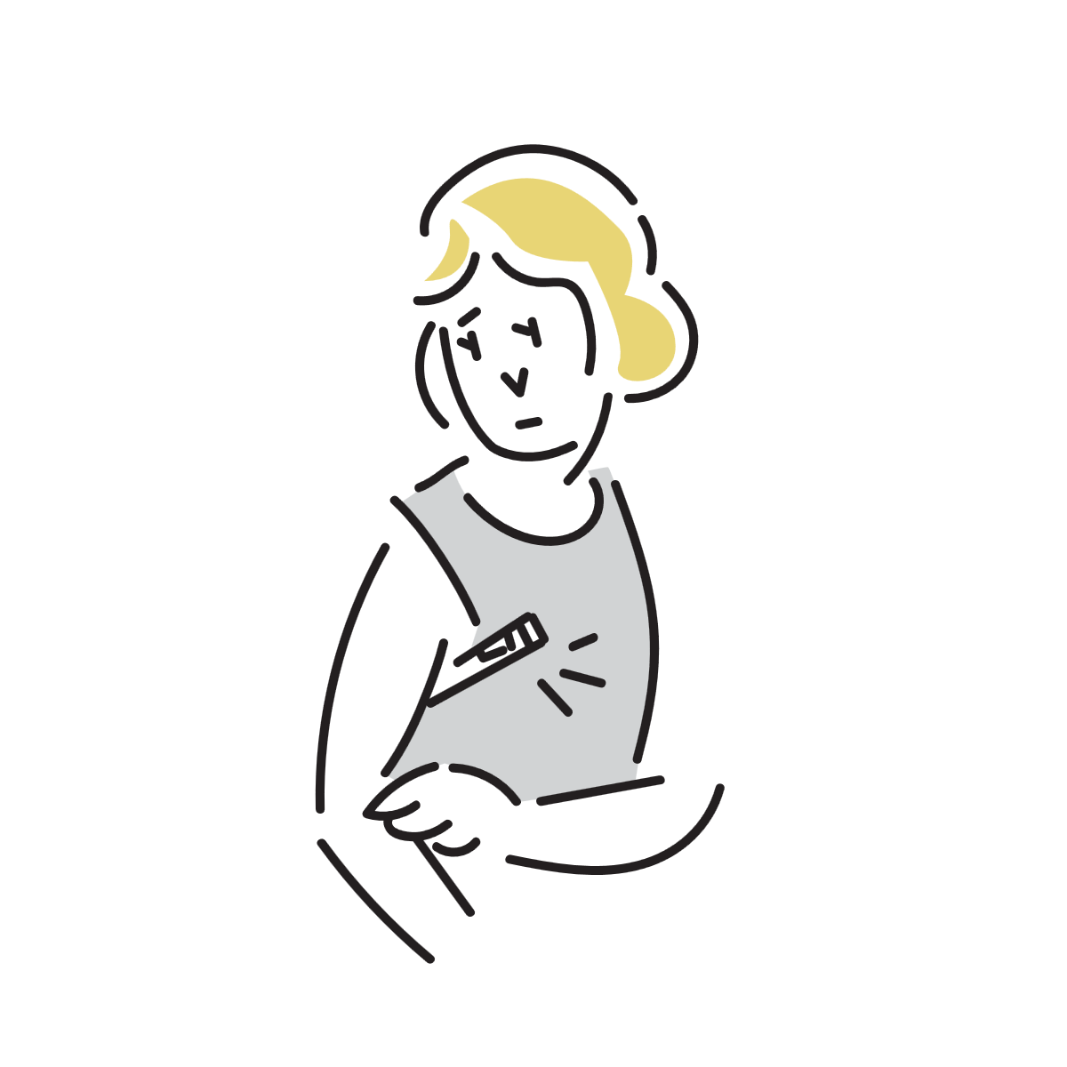 体温を測る女性のイラスト