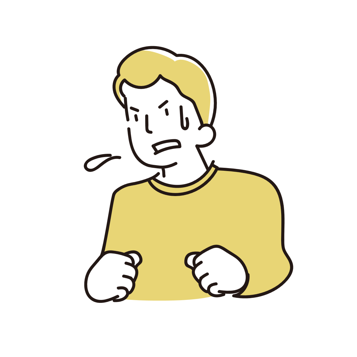暑い屋外を歩く人物のイラスト