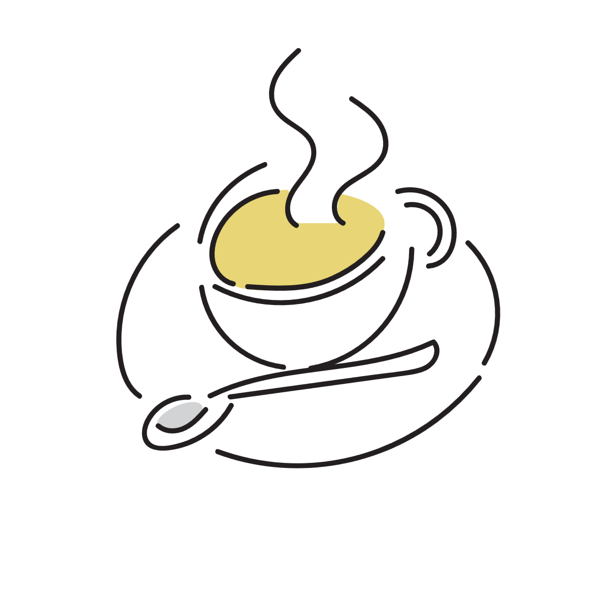 静かな朝のコーヒーのイラスト