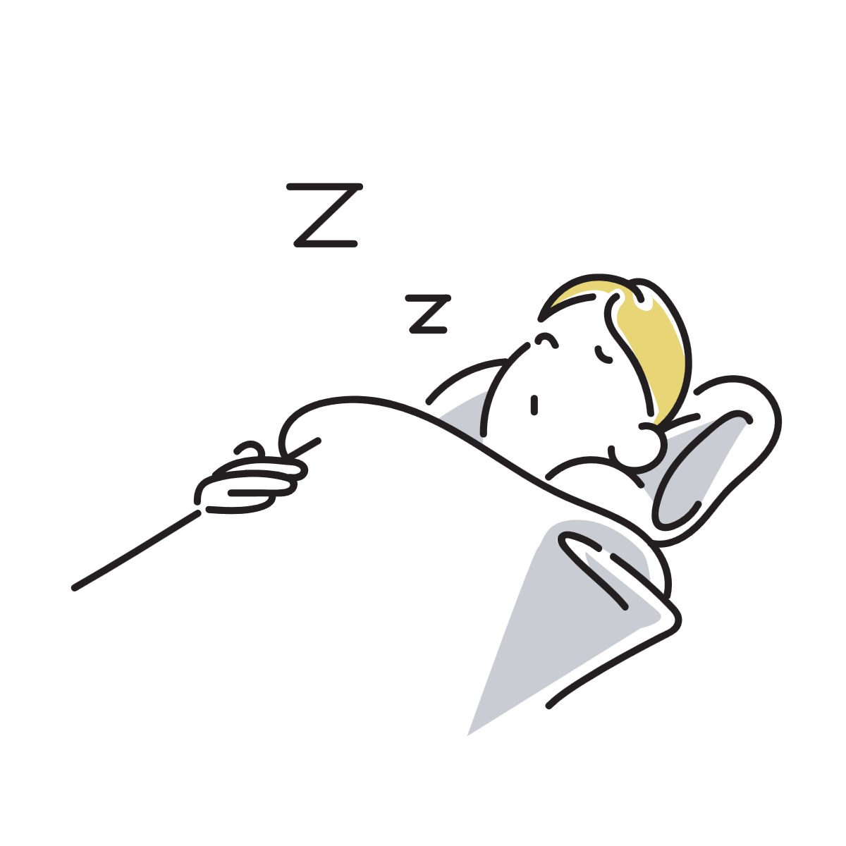 眠っている男性のイラスト