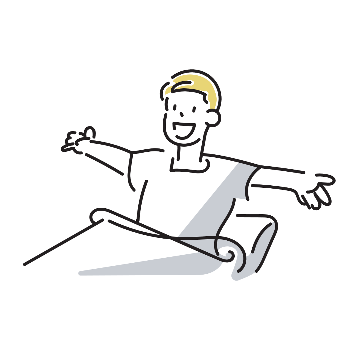 起床した男性のイラスト