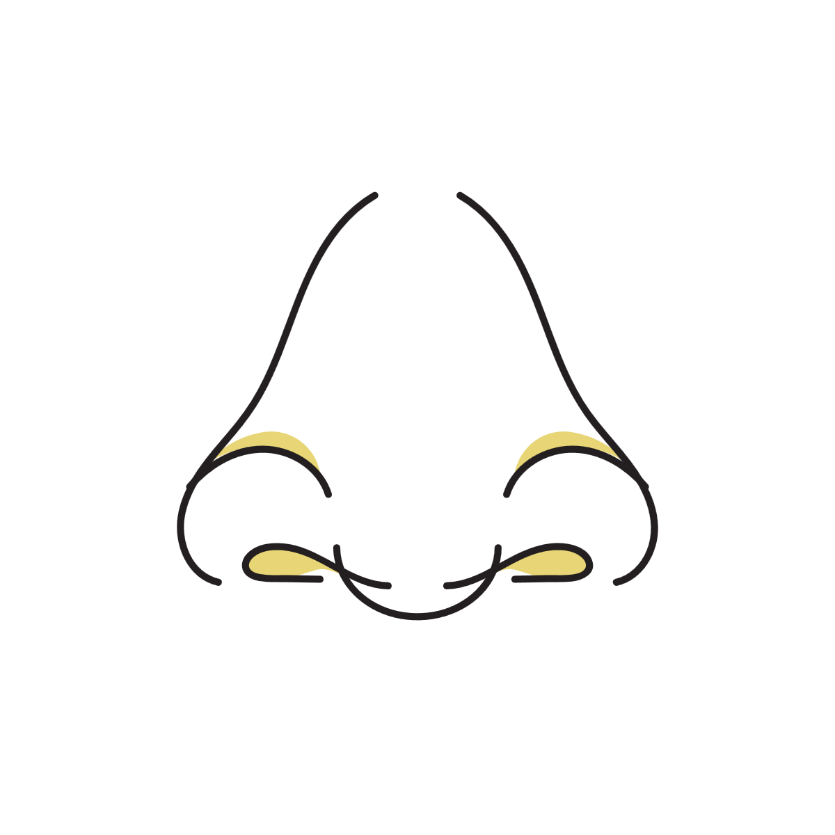鼻呼吸をしている鼻のイラスト