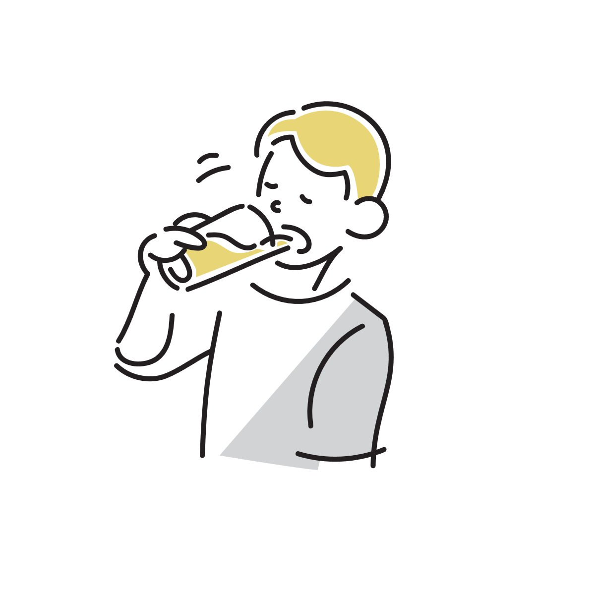 水を飲む男性のイラスト