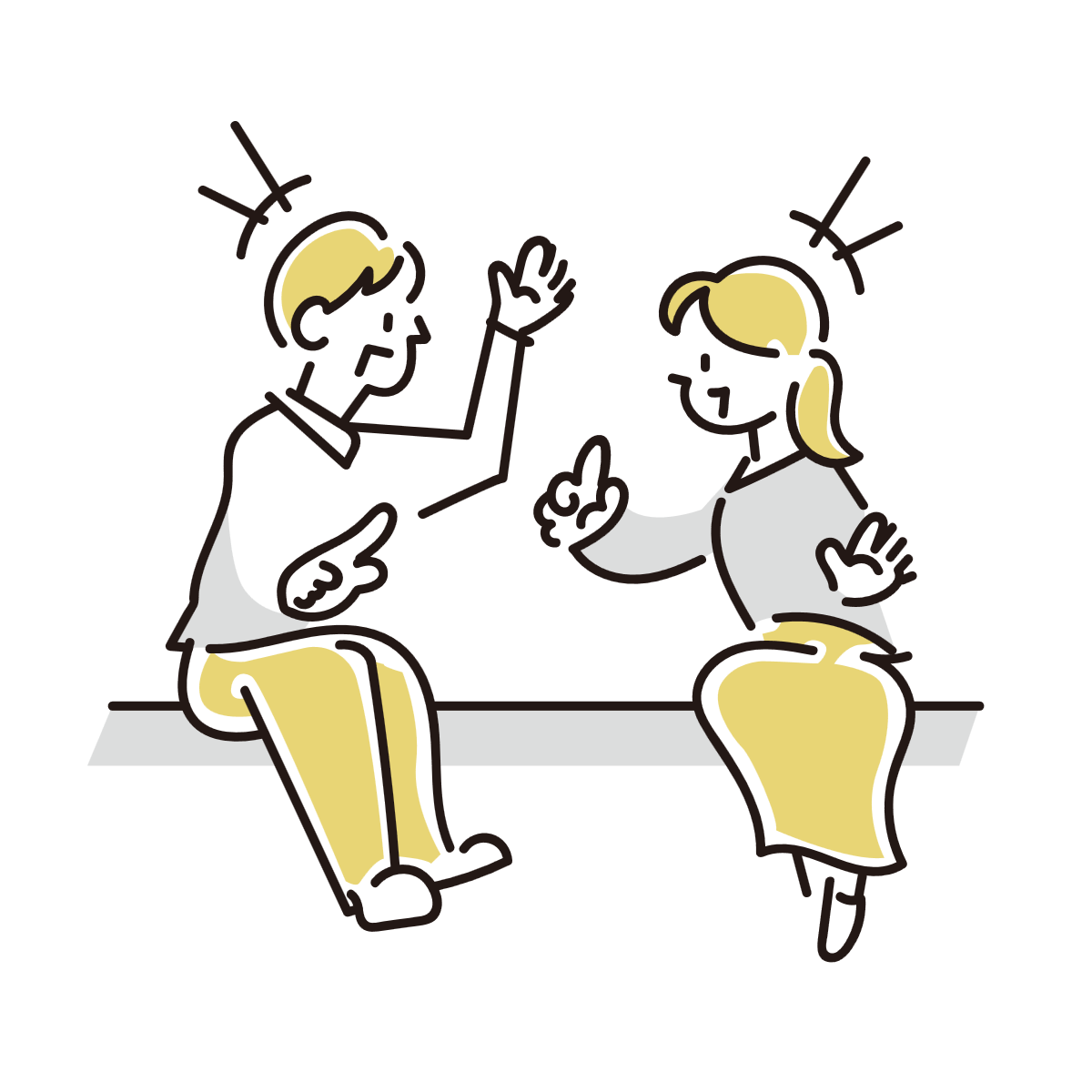 会話する男女のイラスト